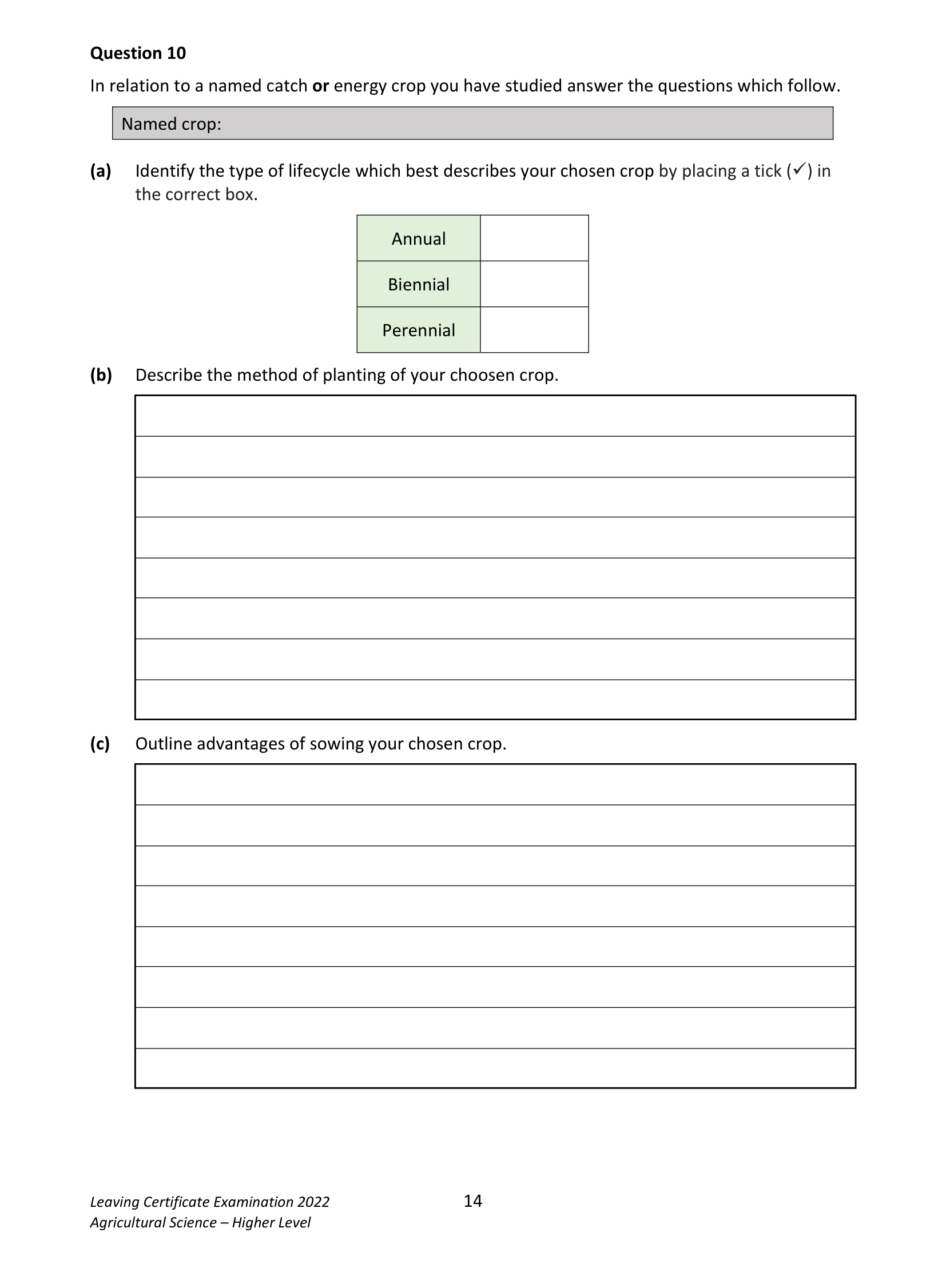 2022 Q10 question