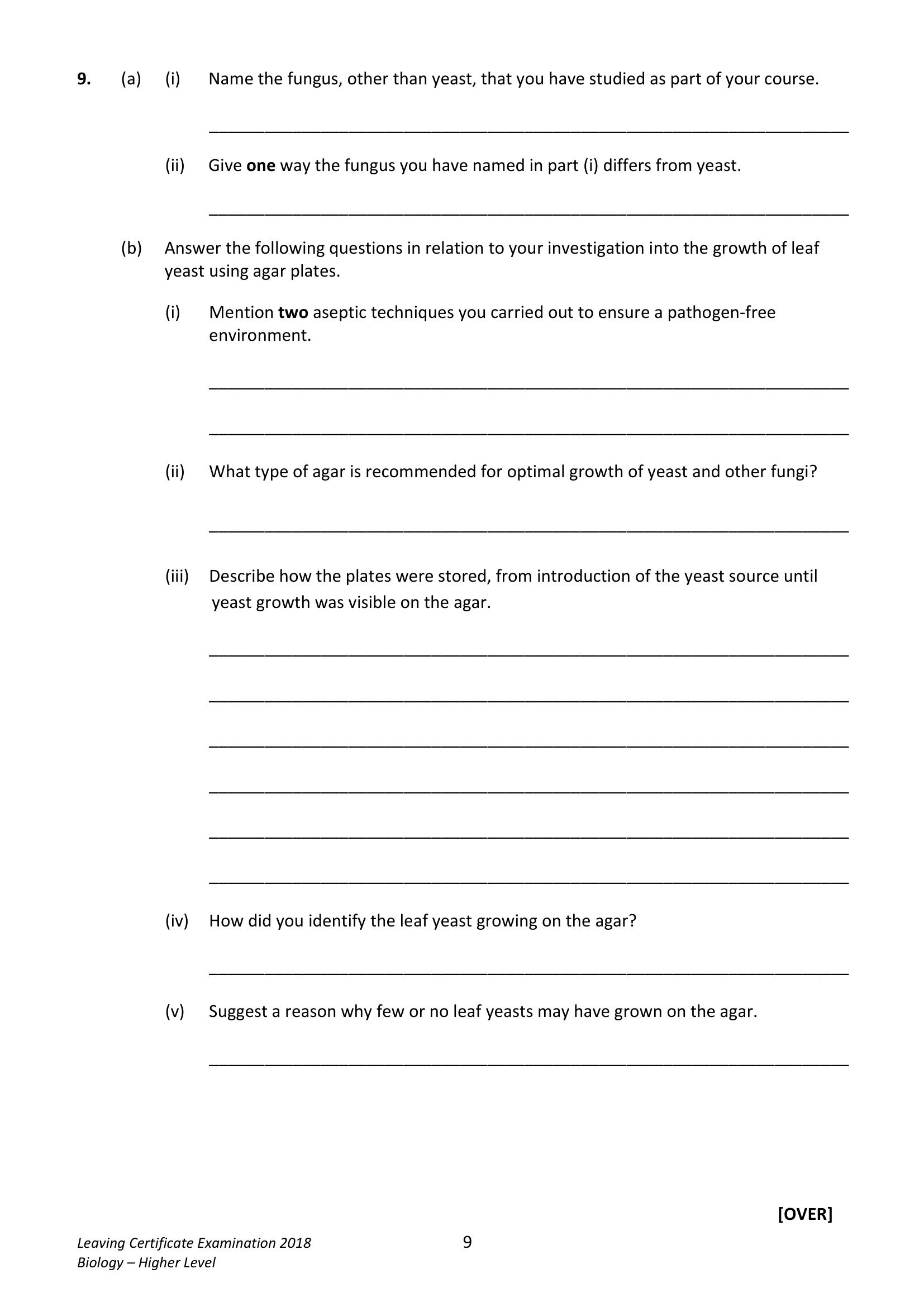 2018 Q9 question