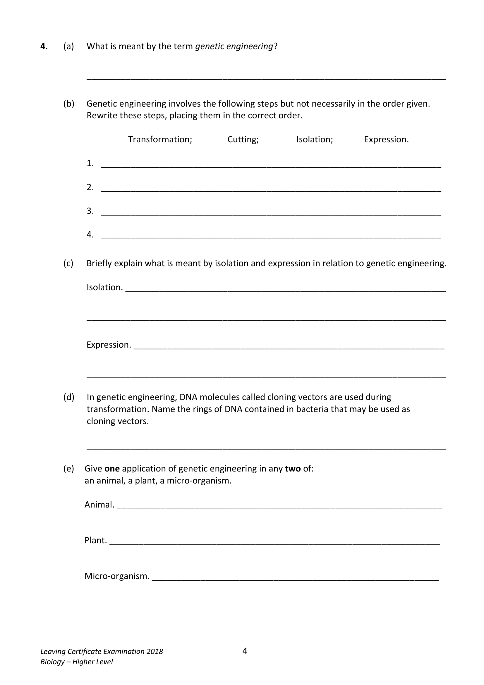 2018 Q4 question