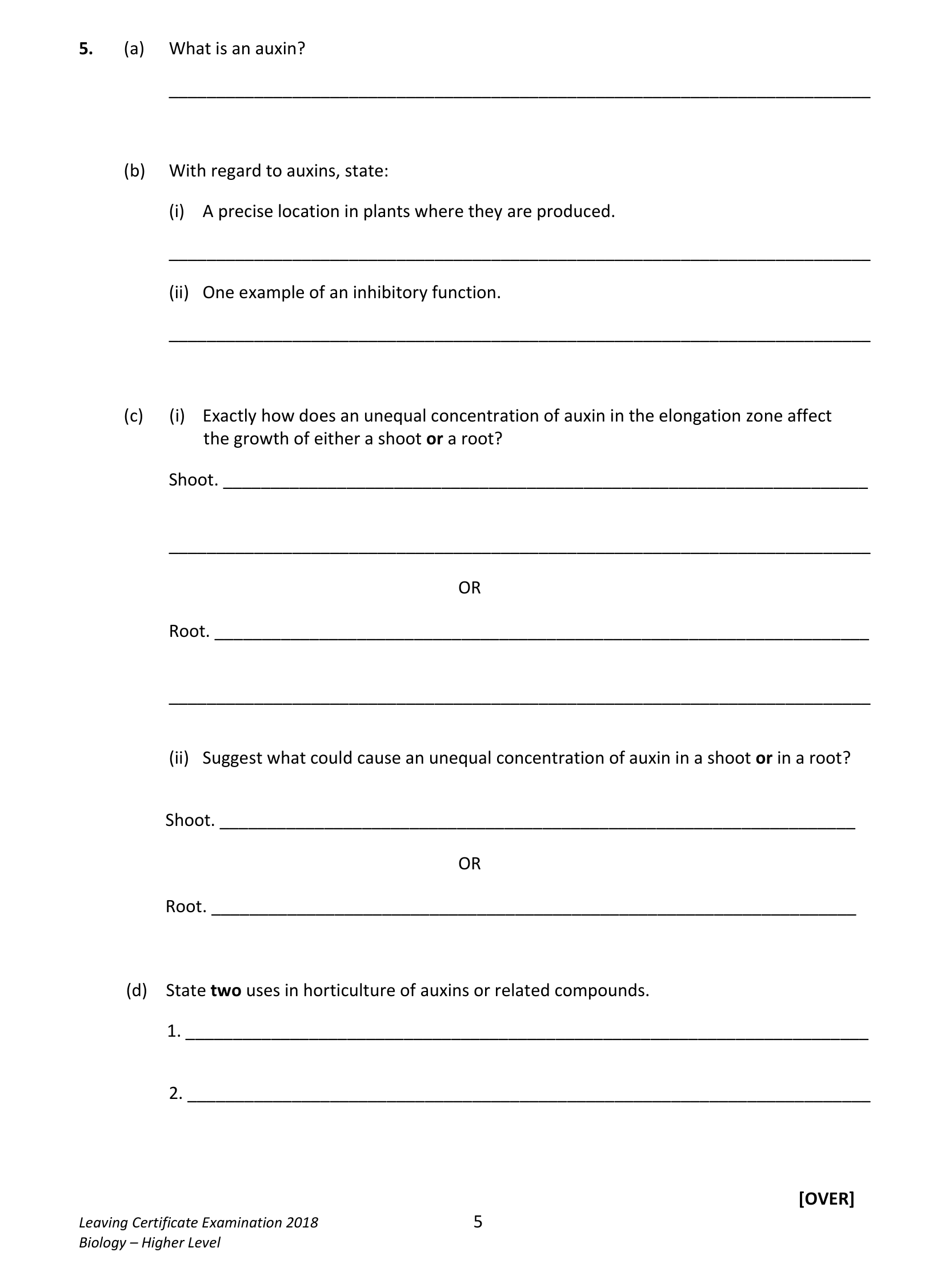 2018 Q5 question