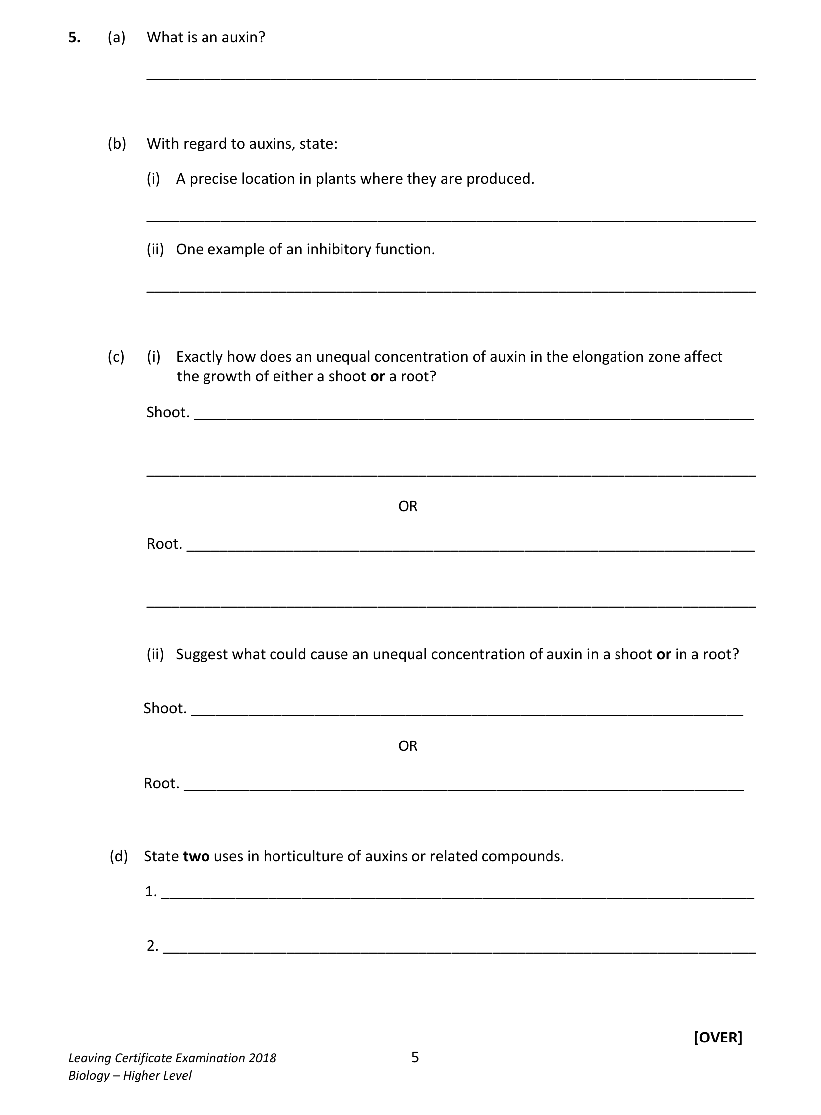 2018 Q5 question