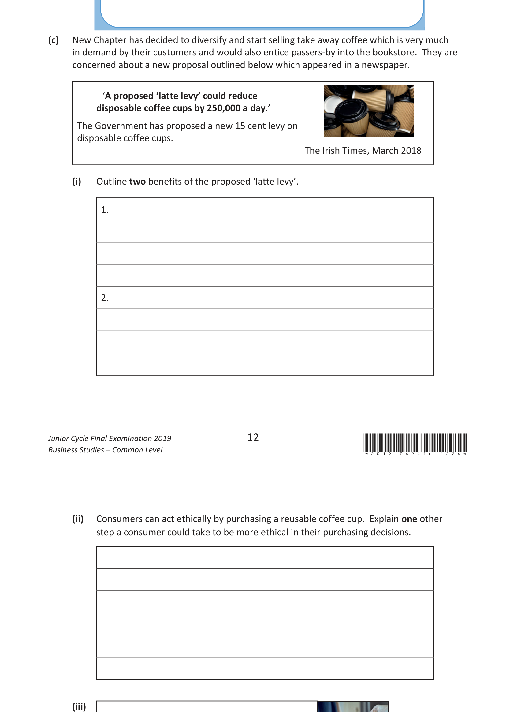 2019 Q16 question