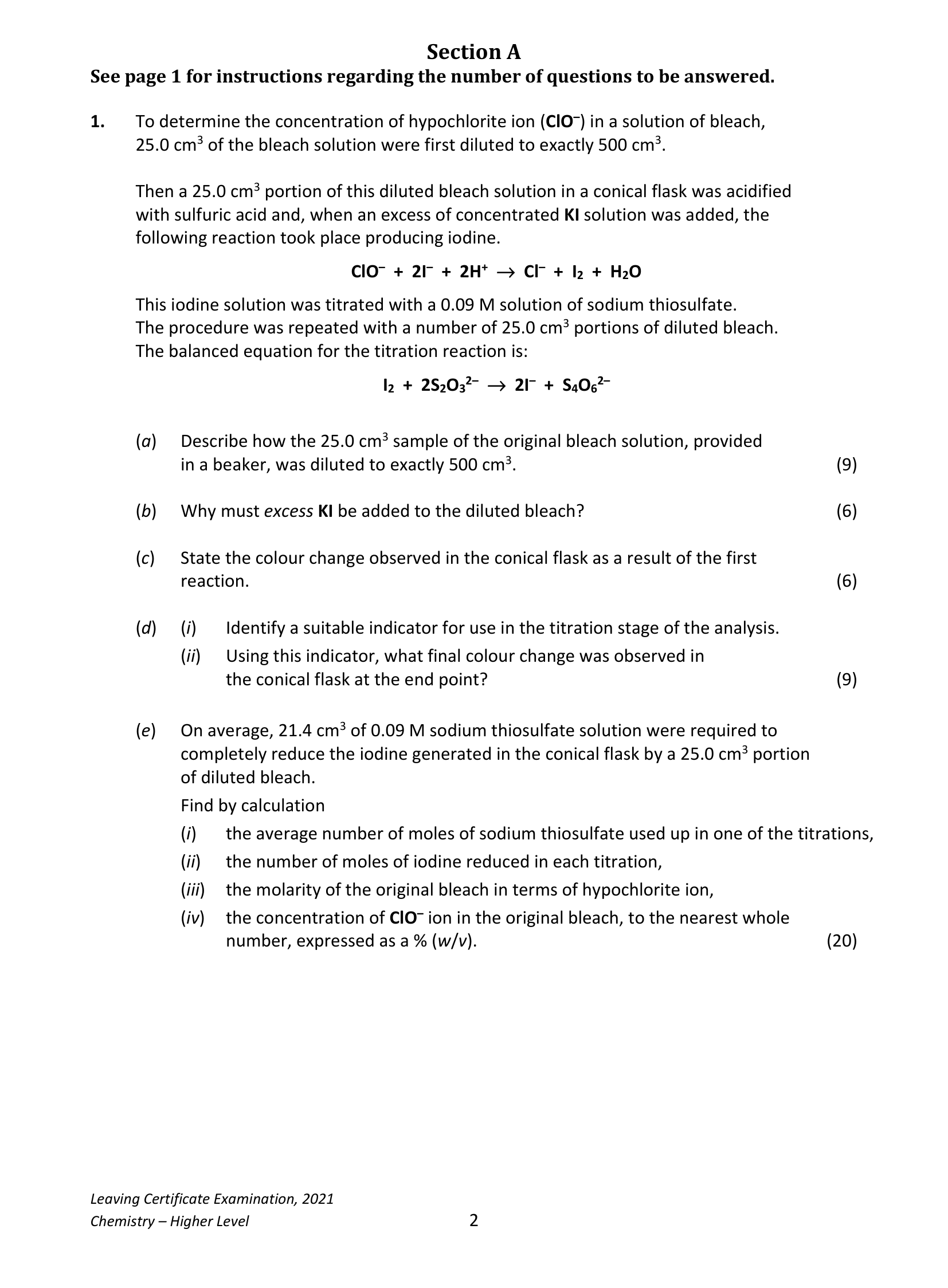 2021 Q1 question