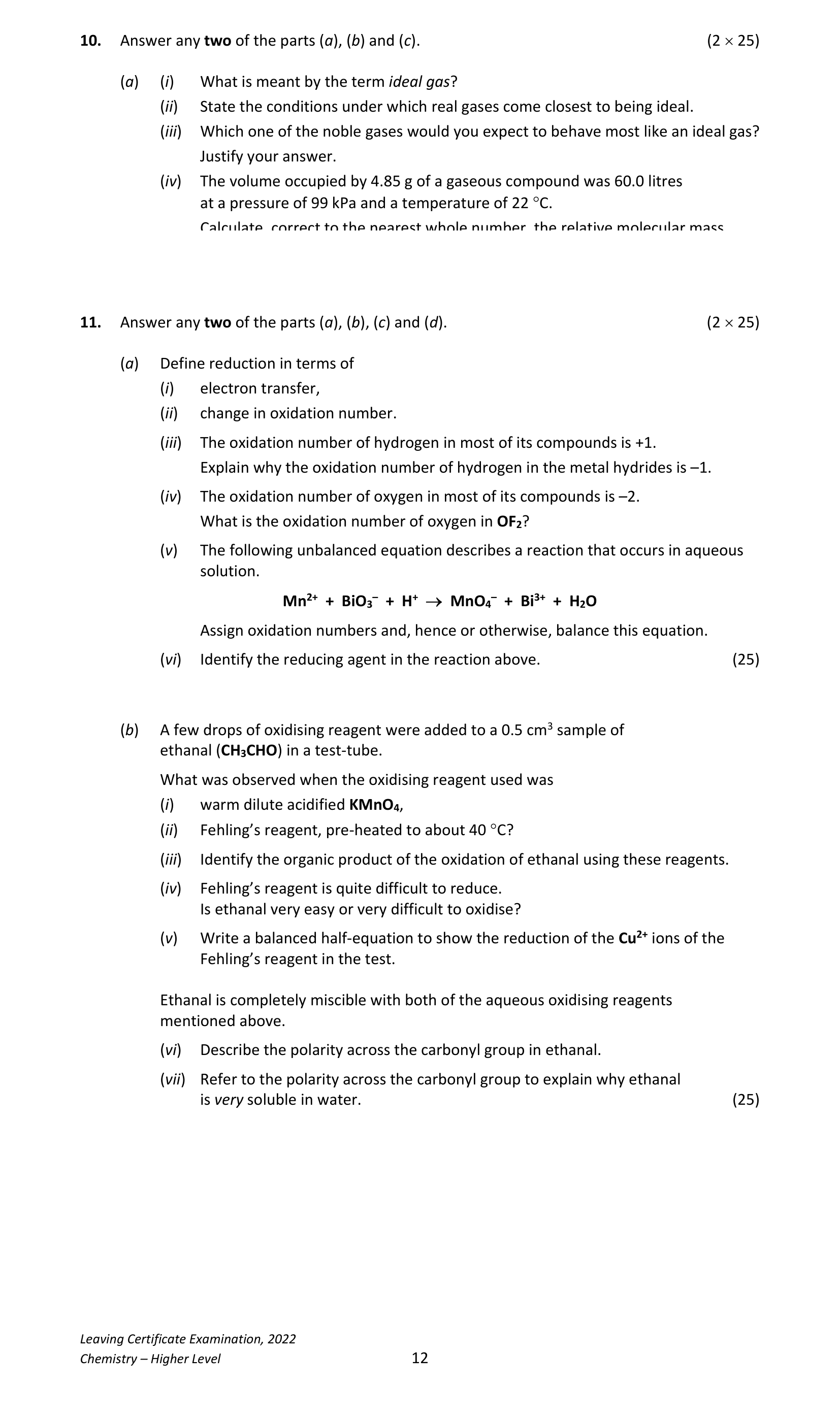 2022 Q10 question