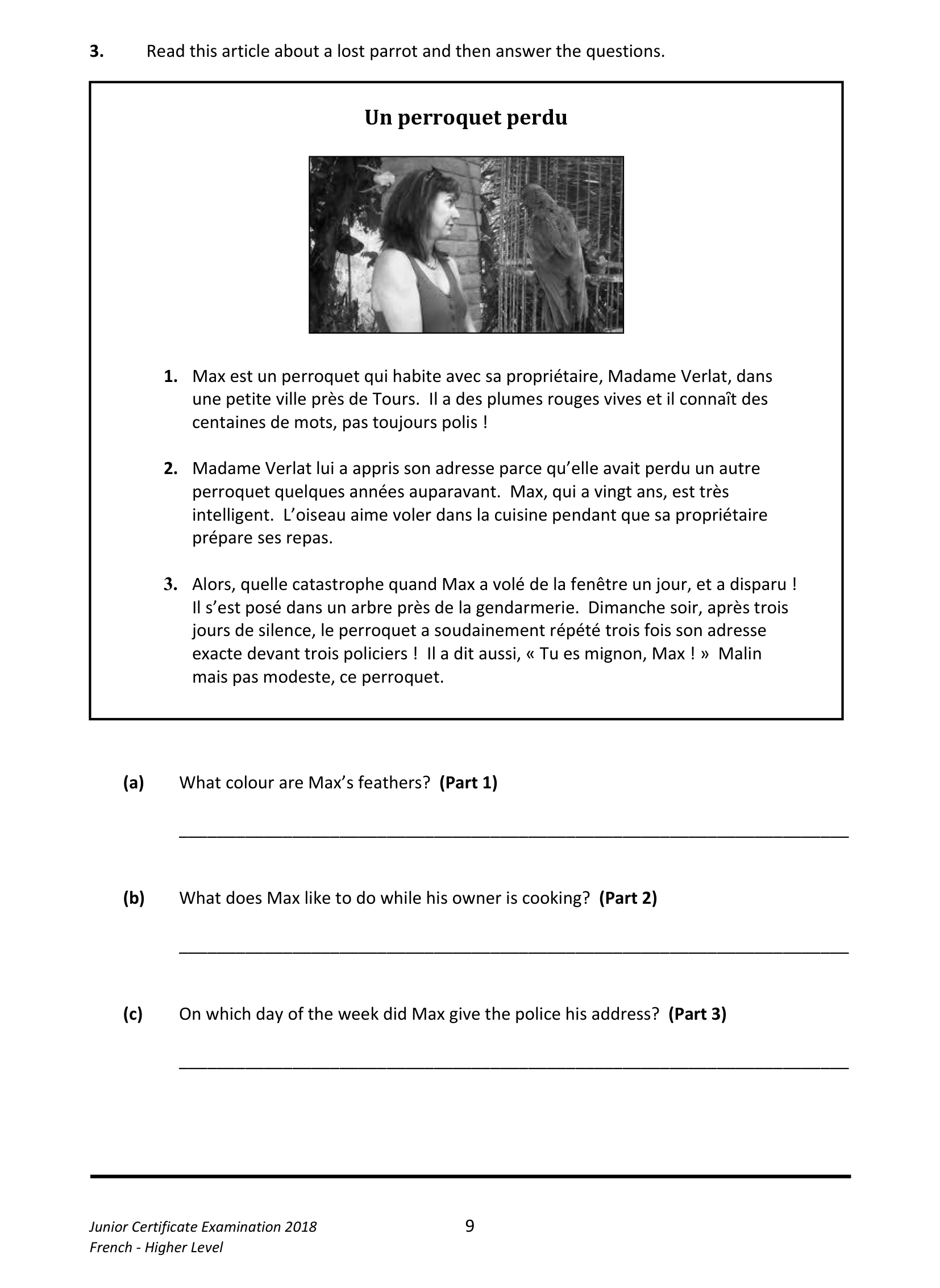 2018 Q3 question