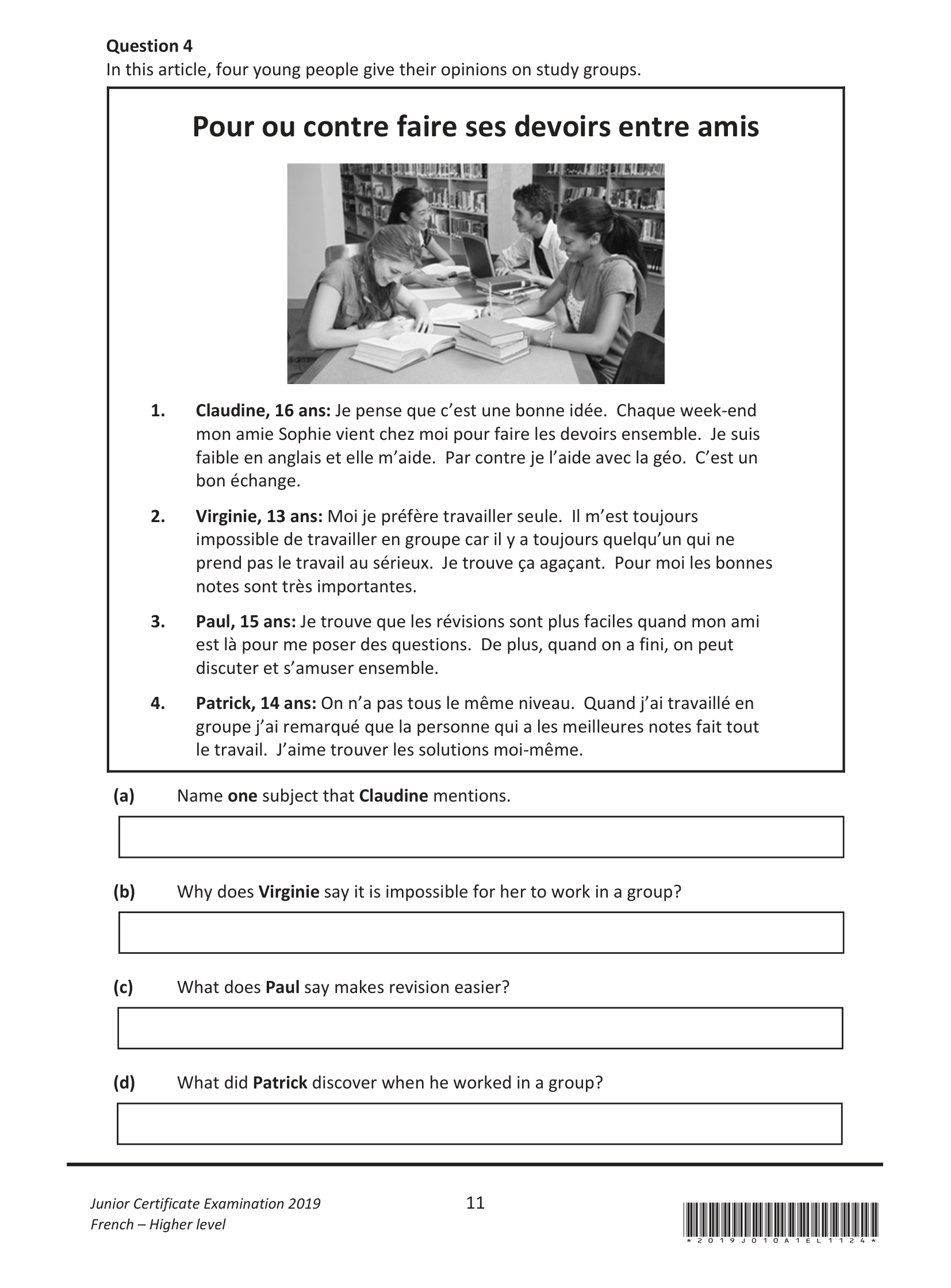 2019 Q4 question