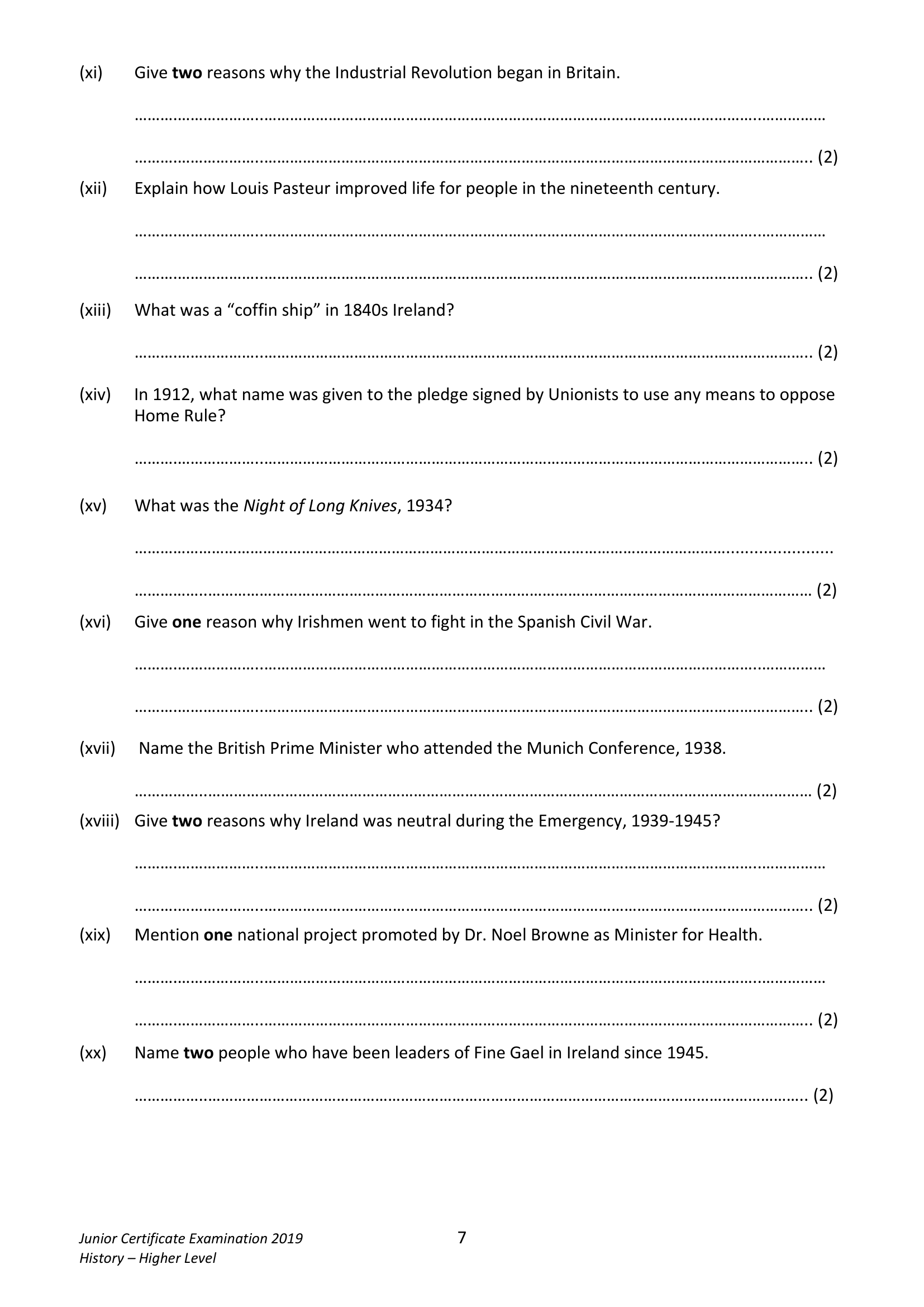 2019 Q3 question