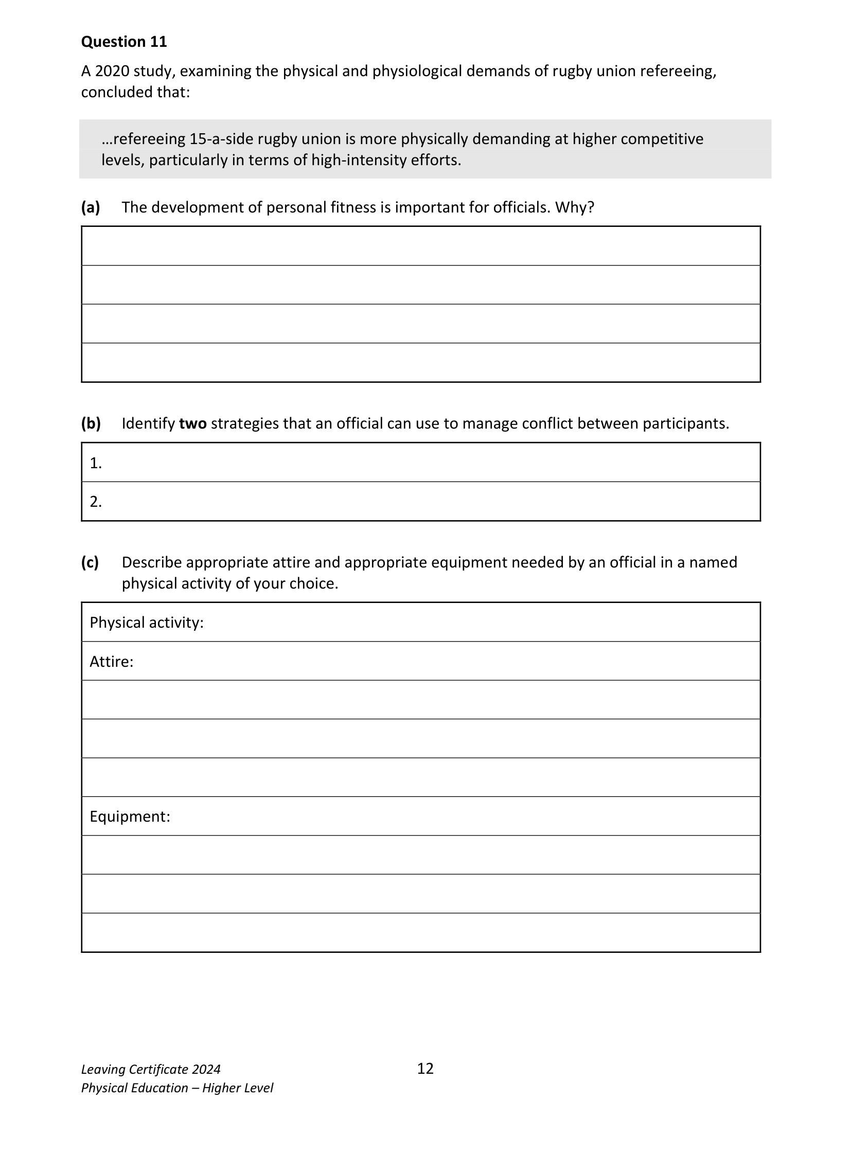 2024 Q11 question