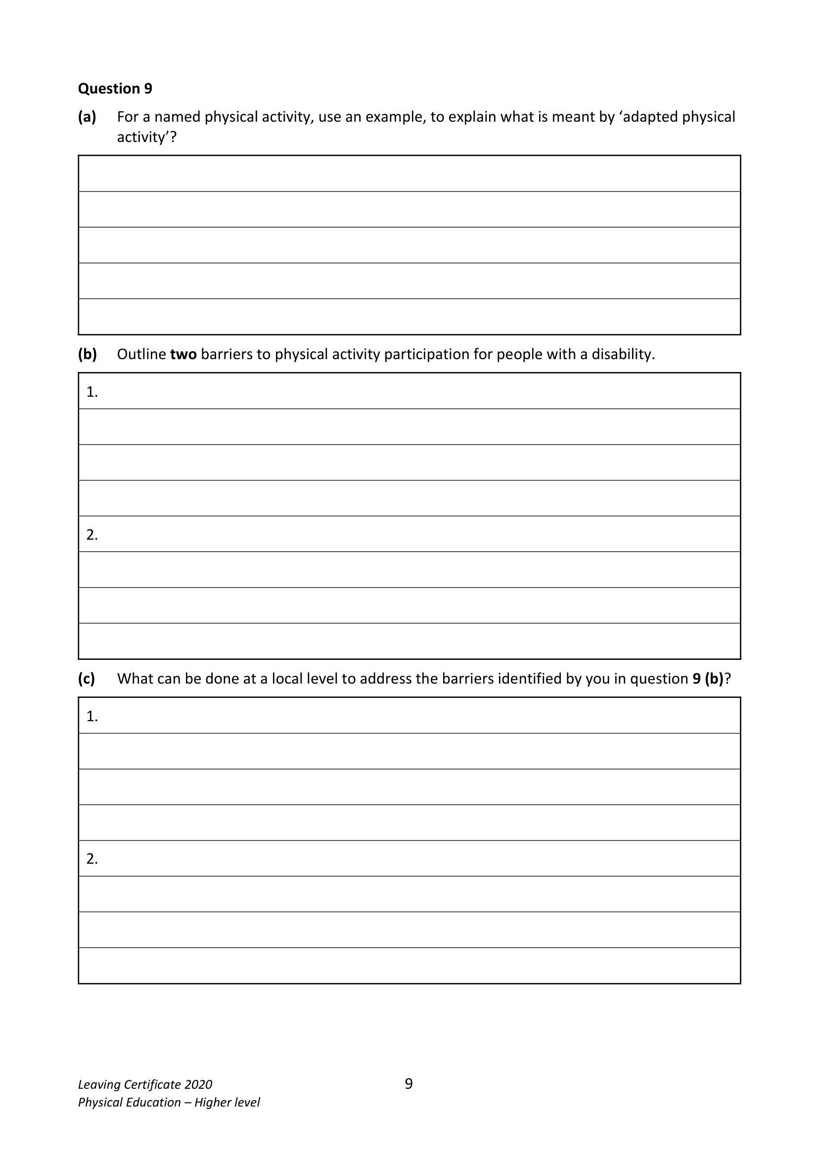 2020 Q9 question
