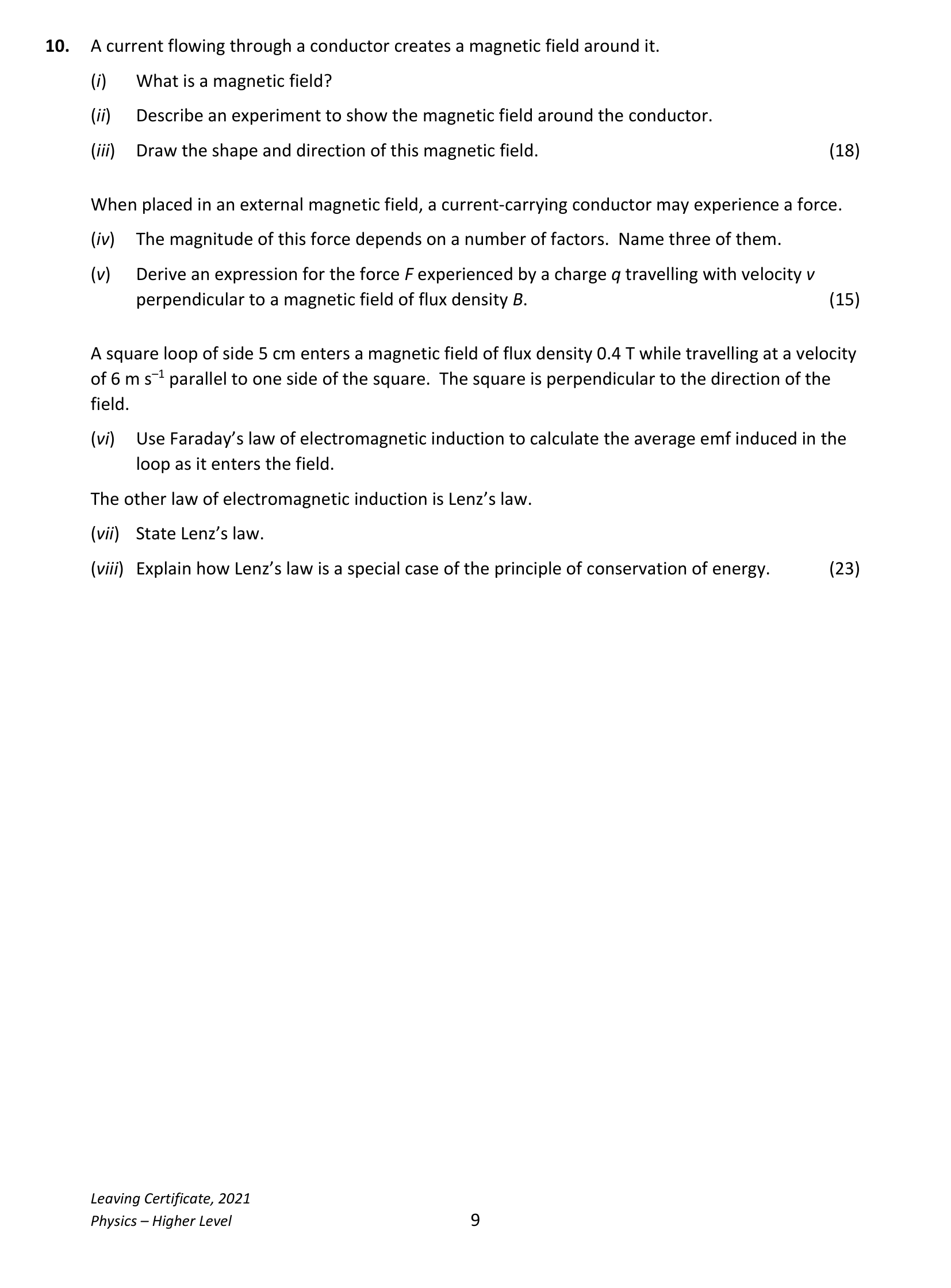 2021 Q10 question