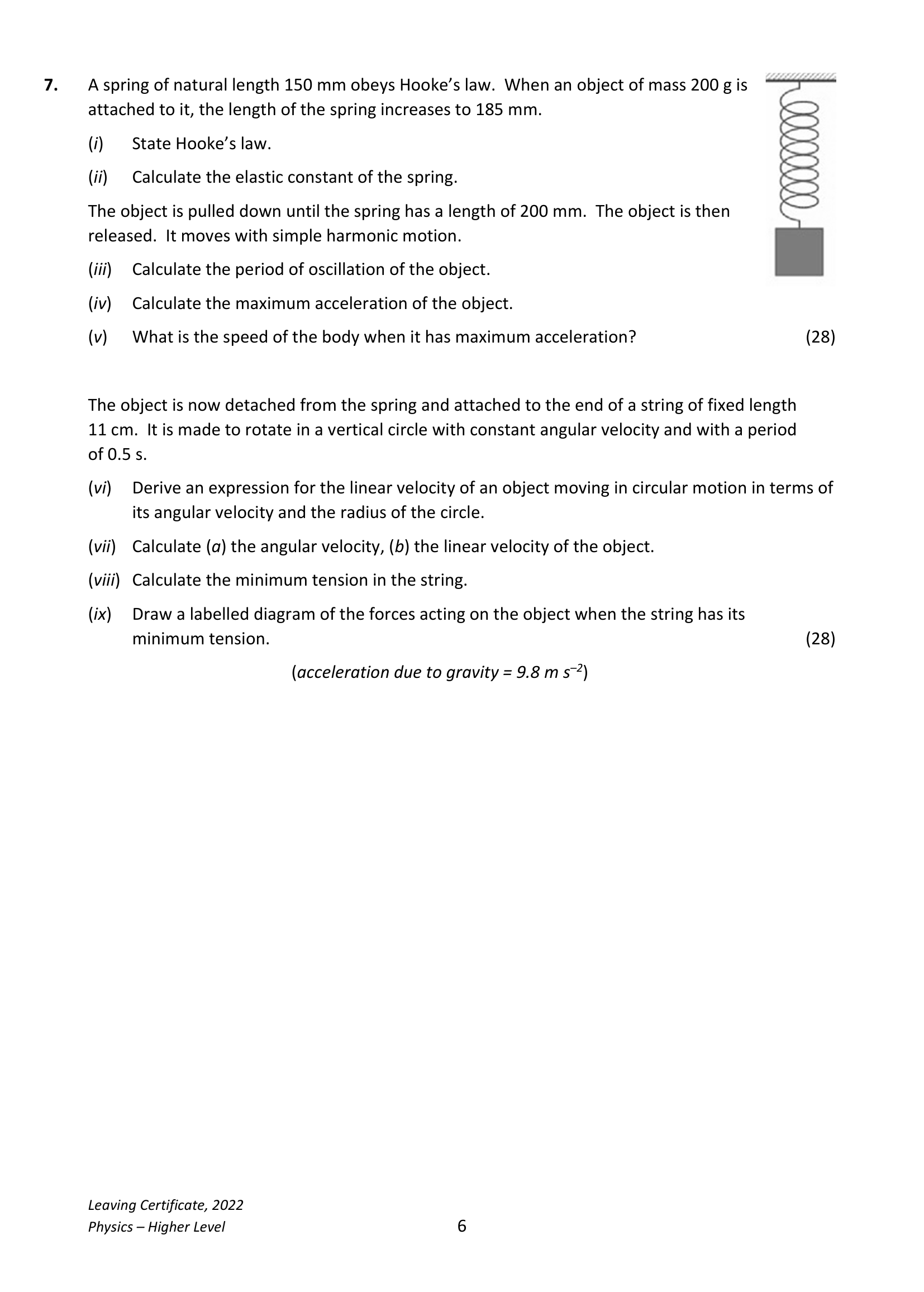 2022 Q7 question