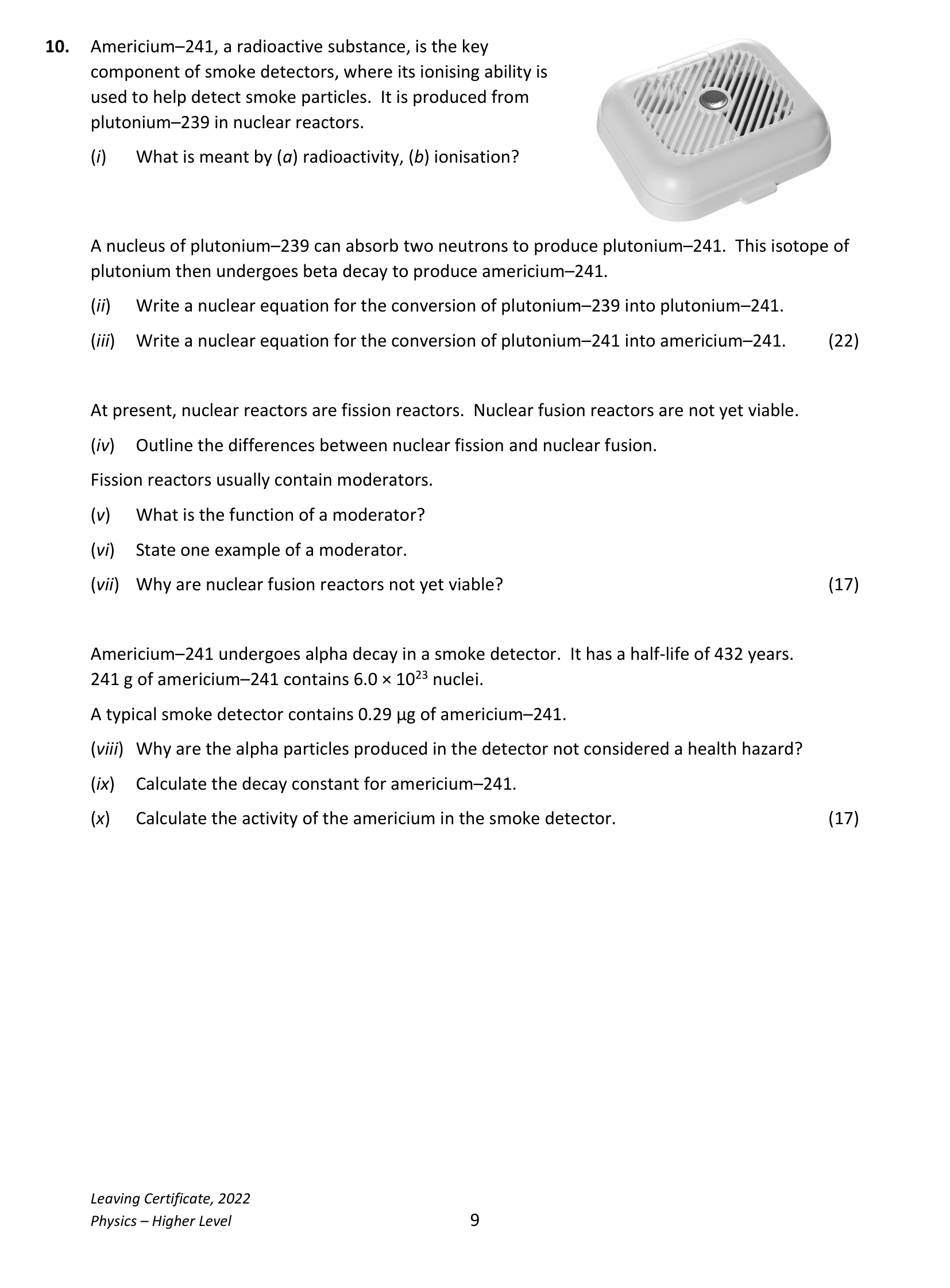 2022 Q10 question