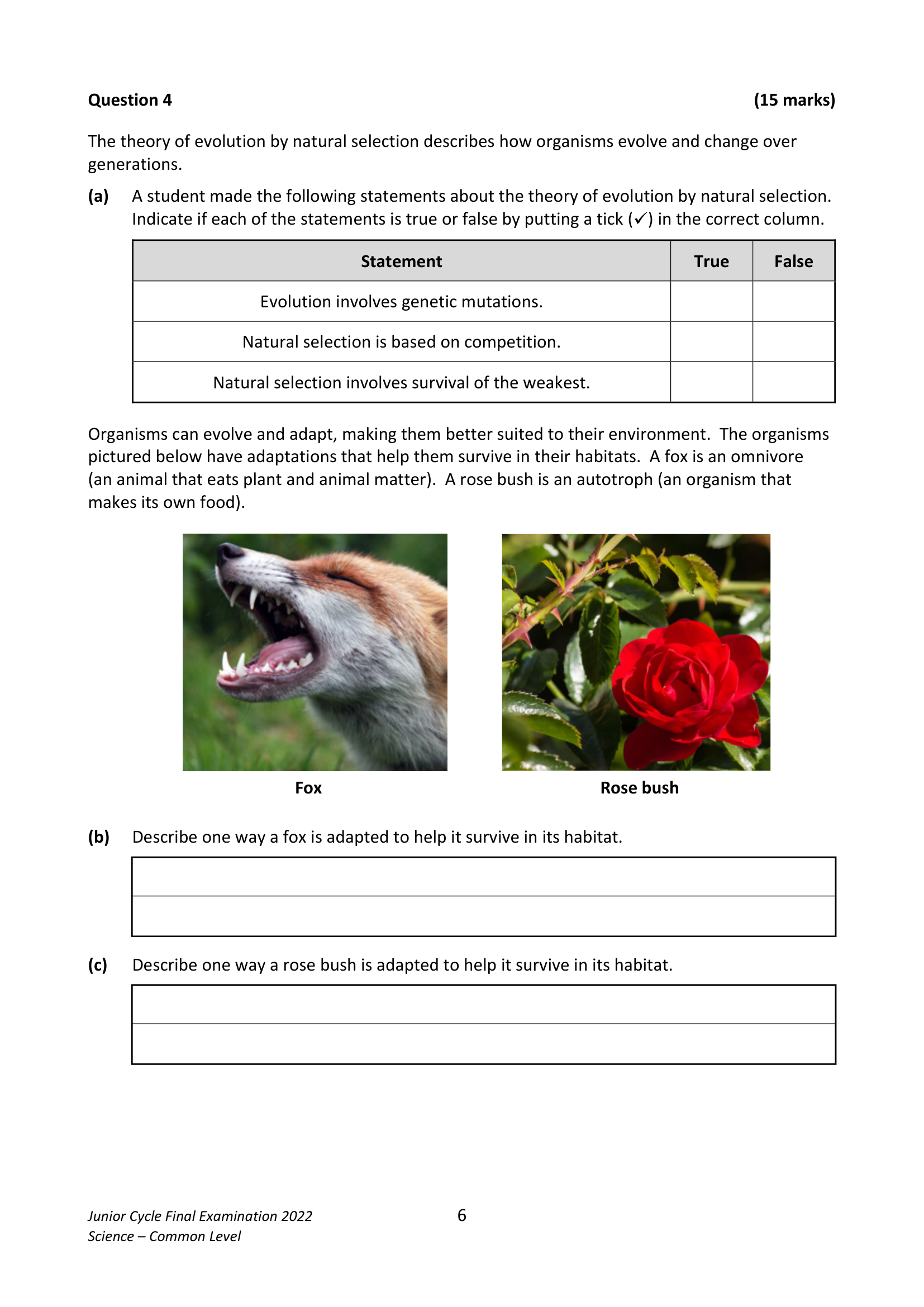 2022 Q4 question
